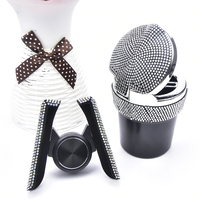 Accessoires de voiture créatifs en diamant, autocollant pour cendrier, support de téléphone portable, boîte à mouchoirs, autocollant entièrement en strass, décorations spéciales
