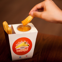 Boîte de churros porte-cône crêpe fast food à emporter avec logo imprimé personnalisé emballage de frites avec gobelet