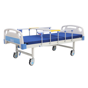 Lit médicalisé manuel à manivelle simple 331 blanc et bleu pour usage domestique des personnes âgées et des patients - Product Image 3