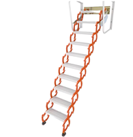 Échelle de levage d'escalier de grenier extensible invisible en métal à rétraction manuelle Conception pliante intérieure et extérieure
