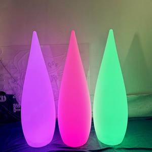 Grande lampe de sol LED rechargeable, design goutte d'eau, éclairage solaire pour jardin, éclairage de sol pour événements intérieurs, éclairage extérieur - Product Image 3