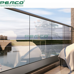 Balaustrada De Vidro Sem Moldura Corrimãos Varanda Alumínio U Canal Vidro Trilhos Deck Design De Trilhos De Vidro - Product Image 4