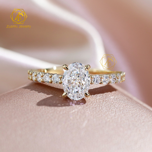 Iigi GIA certificata HPHT CVD Lab hpast taglio ovale diamante 3 carati 18K 14K gioielli in oro reale fidanzamento anello nuziale per donna uomo - Product Image 1