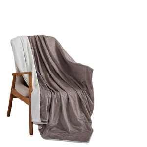 Wholesale Luxury <strong>Super</strong> <strong>Soft</strong> Fleece Double Layer Blanket Warm Grey Khaki Custom Logo Solid Pattern <strong>Throw</strong> for Couch Bedroom - Product Image 6