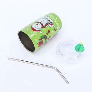 Taza Térmica de Acero Inoxidable de Doble Pared de 16 oz con Diseño de Muñeco de Nieve para Niños, Ideal para Regalos de Navidad y Viajes - Product Image 5