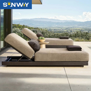 Chaise longue de luxe pour piscine, chaise longue de plage en aluminium, mobilier d'extérieur, chaise longue de soleil, lit de plage, extérieur - Product Image 1