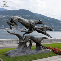 Grande sculpture de chevaux en bronze, statue de trois chevaux au galop, décoration d'art public personnalisée pour jardin, parc, place publique, fabricant