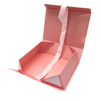 Maßgefertigte Rosa Faltbare Schuh-Geschenkbox Umweltfreundliche Kartonverpackung mit Logo Magnetverschluss und Tragbarem Design