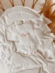 Su misura con Logo ricamato <span class=keywords><strong>per</strong></span> bambine o ragazzi pagliaccetto a maglia tuta a manica lunga vestito <span class=keywords><strong>per</strong></span> <span class=keywords><strong>neonati</strong></span> 3-6 mesi 6-9 mesi - Product Image 4