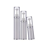 Vente chaude, flacons de crème pour les yeux en plastique cosmétique portables de 5 ml et 10 ml, emballage de soins de la peau, flacons de lotion à bille, logo personnalisé, 100 pièces