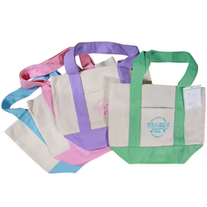 2025 Custom Embroidery Logo <strong>Small</strong> Mini Mint Blue Pink Candy Color Gift Cotton <strong>Canvas</strong> Shopping Tote <strong>Bag</strong> - Product Image 6