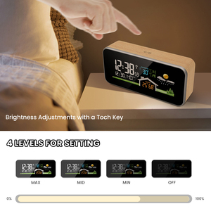 VA Screen Digital Weather Station Indoor Outdoor Thermometer Hygrometer <strong>Barometer</strong> Electronics Desktop Table Alarm <strong>Clock</strong> - Product Image 4