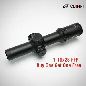 Cuinfi 1-10x28 FFP LPVO Taktik Av Dürbünü Alüminyum Alaşımlı Tam Çok Katmanlı Kaplamalı ED Cam Retikül <span class=keywords><strong>6</strong></span> Seviyeli Kırmızı Aydınlatma - Product Image 1