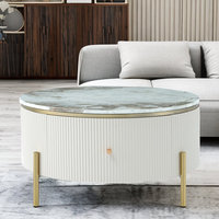 Petite table d'appoint ronde Tables de salon avec rangement Table basse multifonctionnelle