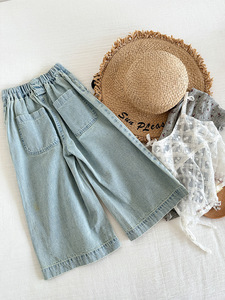 <span class=keywords><strong>Pantaloni</strong></span> in Denim a gamba dritta larghi in Blue Jeans a <span class=keywords><strong>vita</strong></span> <span class=keywords><strong>alta</strong></span> da 2025 da ragazza per bambini - Product Image 2