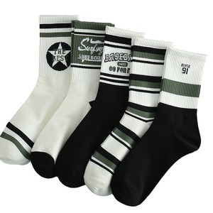 Cotton Breathable Letter Print Adult Casual Sport <b>Socks</b> Summer Knitted Patterned <b>Socks</b> - Product Image 5