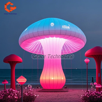 Décoration Champignon Gonflable Géant Éclairage LED Coloré Ballon Champignons Gonflables pour Extérieur Plage Évènement Festivals