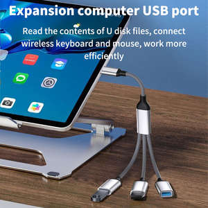 Adaptateur USB C OTG multifonction PD 100W, câble tressé en nylon à charge rapide pour projecteur, microphone, clé USB, ordinateur portable, tablette - Product Image 5