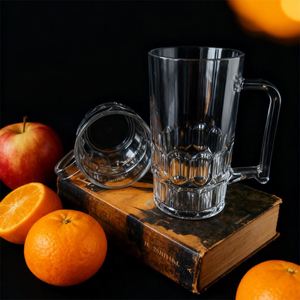 Gobelets à vin et à bière en plastique PC transparents personnalisés OEM 12/16 oz, écologiques, avec poignées - Prix direct usine - Product Image 4