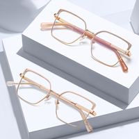 Monture de lunettes pleine monture carrée en métal pour femme, anti-lumière bleue, style rétro, durable – Vente en gros à chaud