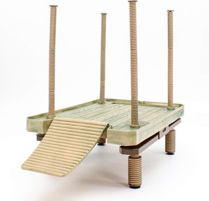Reptology <span class=keywords><strong>Plateforme</strong></span> Moderne de Bain de Soleil pour Tortues Aquatiques |   Réservoir rectangulaire flottant en plastique pour usage intérieur |   Décoratif Toutes Saisons - Product Image 2