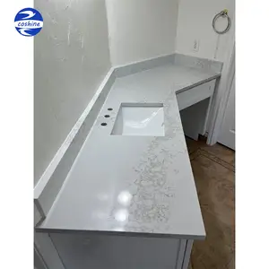 Home bar countertop idea bathroom engineered quartz epoxy resin stone prefab I countertops trade