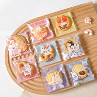 Sachets transparents autocollants en BOPP à soufflet latéral, recyclables, pour bonbons, biscuits, gâteaux, sushis – Nouvelle mode, vente chaude