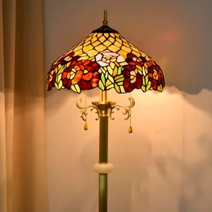 <span class=keywords><strong>Lampe</strong></span> de sol Tiffany en verre coloré rétro en cuivre et jade, <span class=keywords><strong>lampe</strong></span> d'angle unique et <span class=keywords><strong>classique</strong></span>, lumière décorative - Product Image 2