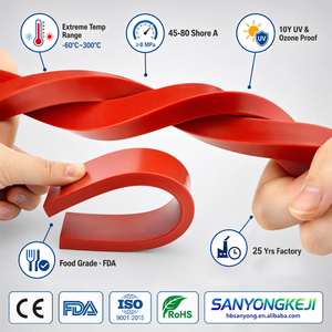 Guarnizione Industriale in Silicone Resistente alle Alte Temperature e Anti-Invecchiamento, Tipo <span class=keywords><strong>O</strong></span> <span class=keywords><strong>D</strong></span> <span class=keywords><strong>U</strong></span>, Produzione all'Ingrosso OEM Personalizzata - Product Image 5