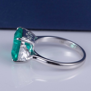 Anillo de Compromiso Messi Jewelry MS-64518k de Oro con Esmeralda Corte Octogonal - Product Image 3