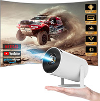 Projecteur LCD Portable HY300pro pour Maison 4K Ultra Haute Définition, Lampe LED d'Affichage Mural Sans Fil, 3D, Salon, Batterie Transfrontalière