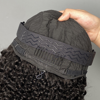 Perruque mi-tête 3-en-1 Afro Kinky Curly sans colle avec cordon de serrage, cheveux vierges sans couture, pré-épilée, sans besoin de laisser de cheveux apparents, naturelle pour femmes