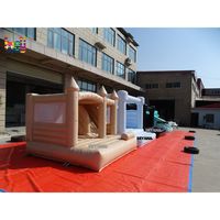 Château gonflable commercial 10x10 blanc avec piscine à balles et toboggan aquatique en PVC, garantie 1 an, vente en gros