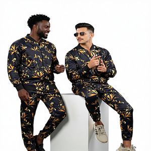 Conjunto de Dos Piezas: Chaqueta Deportiva con Capucha y Cordón Ajustable con Logotipo Bordado Personalizado y Pantalones Deportivos de Pierna Recta, en Poliéster/Algodón - Product Image 1