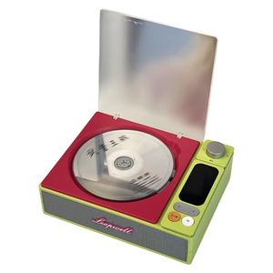 Lecteur CD portable rétro avec plateau, haut-parleur Bluetooth intégré, USB, radio FM et écran LCD – Idéal pour la maison et le bureau - Product Image 2
