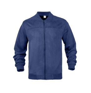 Veste en daim pour homme avec fermeture éclair, design patchwork uni, manteau simple de couleur unie - Product Image 3