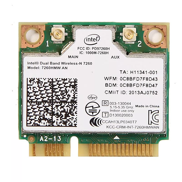 867Mbps Wireless Wifi Network Card Mini PCI-E In-tel 7260HMW Blue-tooth 4.0 In-tel Wireless - N 7260
