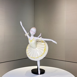 Figurine en résine Ballerine Fille Décorée Sculpture de danseuse de ballet en fibre de verre de taille réelle faite à la main - Product Image 3