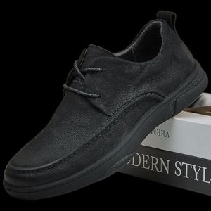 Zapatos de Hombre de Alta Calidad, Zapatos Casuales de Cuero Genuino con Superficie Suave, Suelas Suaves, Resistentes al Desgaste, Inodoros - Product Image 4