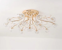 Plafonnier en cristal moderne PM, plafonnier en cristal minimaliste américain, plafonnier en cristal fleur pour restaurant et salon
