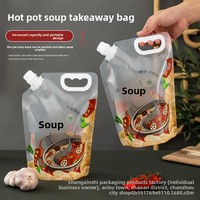 Pochette à bec verseur multi-usages de qualité alimentaire, sac en nylon PA sous vide pour soupes, bouillons de bœuf, sauces et boissons, pour la vente à emporter et l'usage domestique