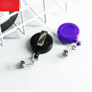 DDA141 Office & School Supplies Custom Plastic Ring Reel KeyChain Badge Decorative Retractable Lanyard ID Card Holder Badge