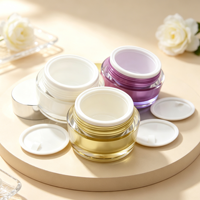 Pot cosmétique rond en acrylique or, vert, rose, blanc, violet de 5g, 10g, 15g, 20g, 30g, 50g avec couvercle à vis pour crème de soin