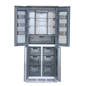4-Door 355L Stainless Steel Portable Refrigerator Small Bottom Freezer Frost-Free Defrost Household Commercial French Read - Product Image 1