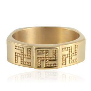 Women's <b>Titanium</b> Steel Cross <b>Ring</b> Geometric Design Punk Style Gift Jewelry 21059 - Product Image 3