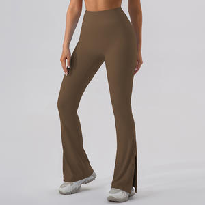 Pantaloni a zampa di danza a vita alta da donna morbidi e rapidi a gamba aperta - Product Image 3