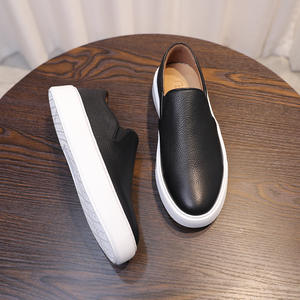 정품 가죽 게으른 레이스 없음 블랙 워킹 캐주얼 보드 신발 남성용 1 등자 로퍼 - Product Image 6