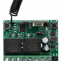Receptor Inalámbrico Mini de Doble Canal YET480 con Panel de Control Remoto Universal Completamente Codificado para Puertas y Portones de Garaje