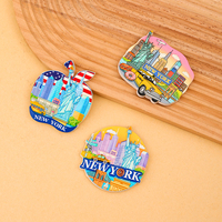 Penjualan Promosi Pabrik Sumber Stiker Kulkas Bahan Resin Suvenir Turis New York USA Magnet Kulkas