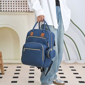 Simple Solid Color Mommy <b>Backpacks</b> <b>Large</b> Capacity Baby Diaper Bags With USB - Product Image 3
